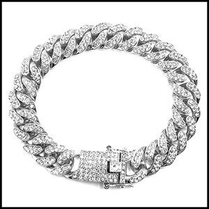 Cuban Link Chain Anklet Rhinestone Filled Punk Hip-Hop Style Gold Plated